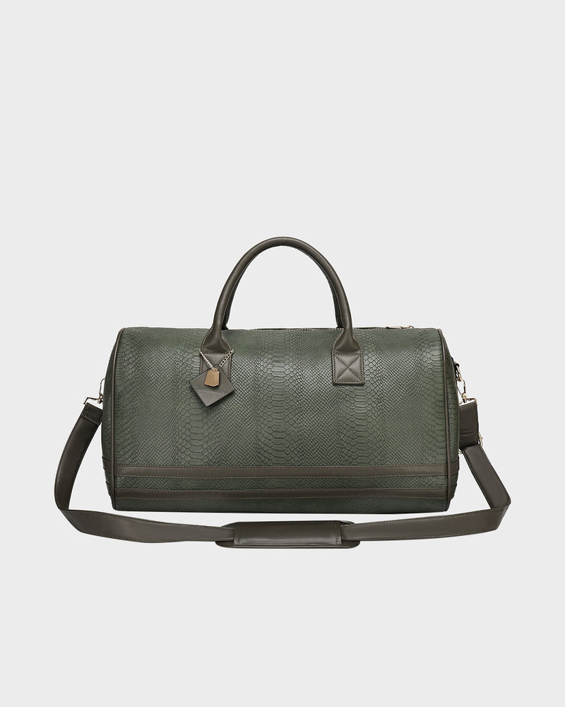 champion travel tote bag gray lime Billboard Deep enough to hold all your everyday essentials Champs Onyx / Leather Vertical