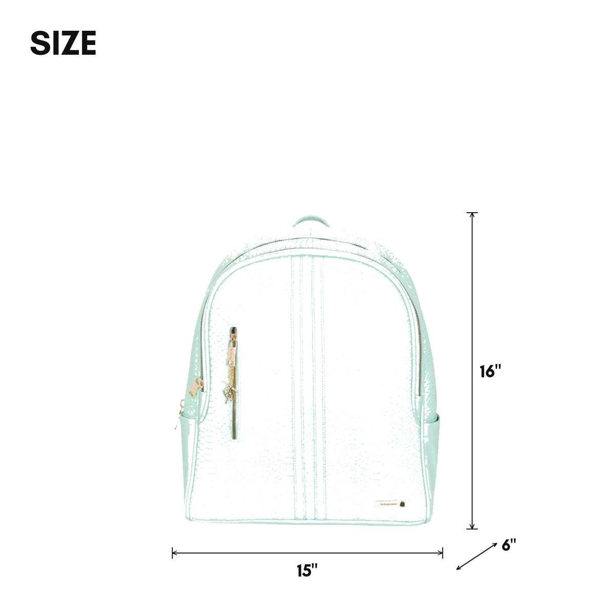 Signature Traveler Backpack in Mint - size, 15 x 16 x 6 inches