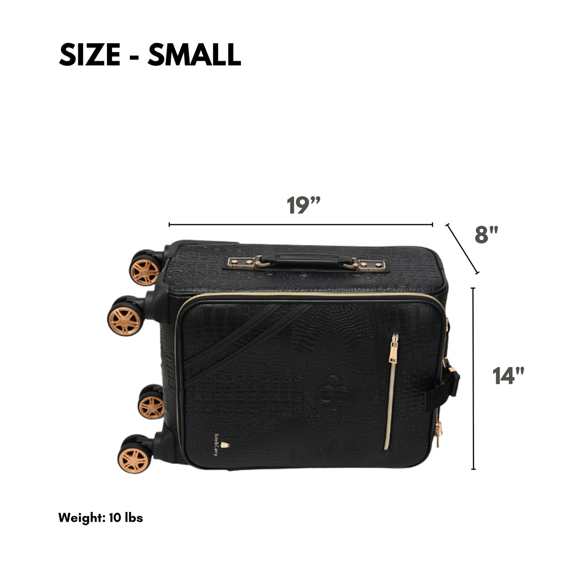 Tote&Carry Statement 2-Piece Luggage Set in Black — small case size, 19 x 14 x 8 inches