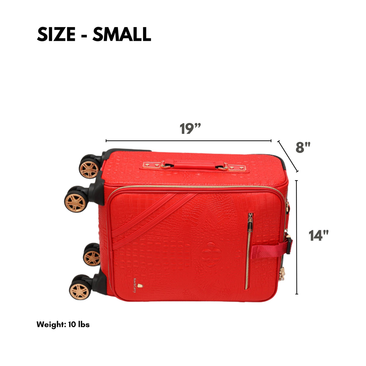 Tote&Carry Statement 2-Piece Luggage Set in Red — small case size, 19 x 14 x 8 inches