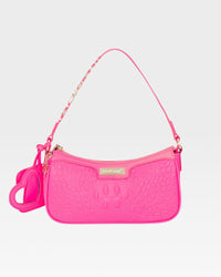 Statement Brick Shoulder Bag in Neon Pink