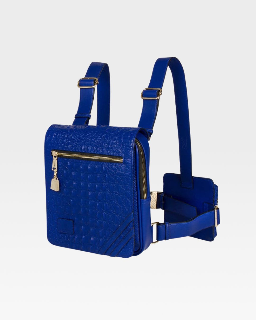 Apollo 2 Faux Crocodile Skin Chest Bag in Royal Blue