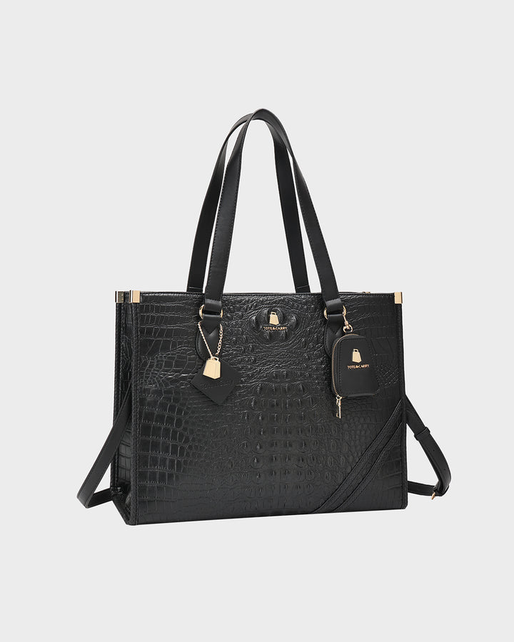 Statement City Tote Bag in Black