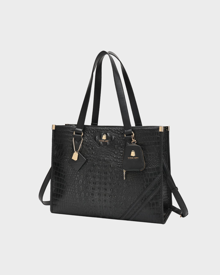 Statement City Tote Bag in Black
