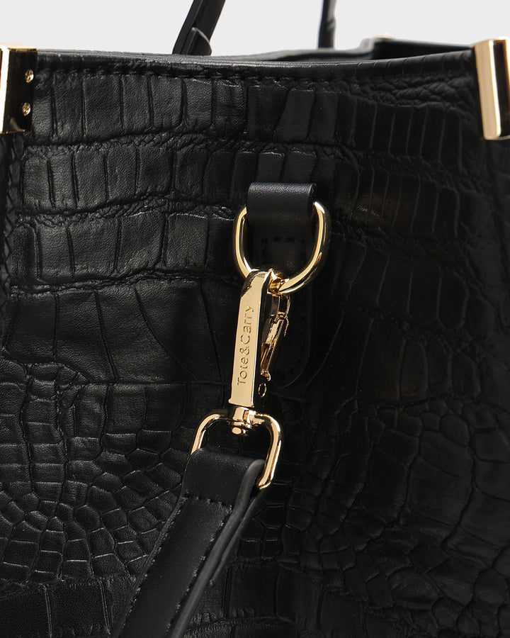 Statement City Tote Bag in Black