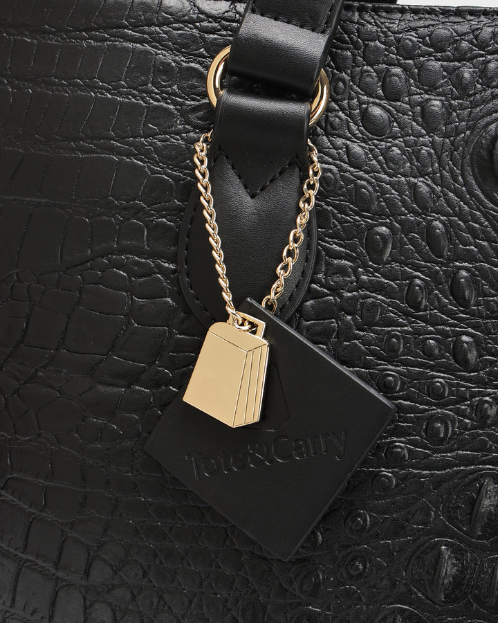 Statement City Tote Bag in Black