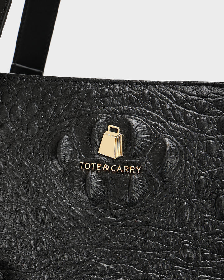 Statement City Tote Bag in Black