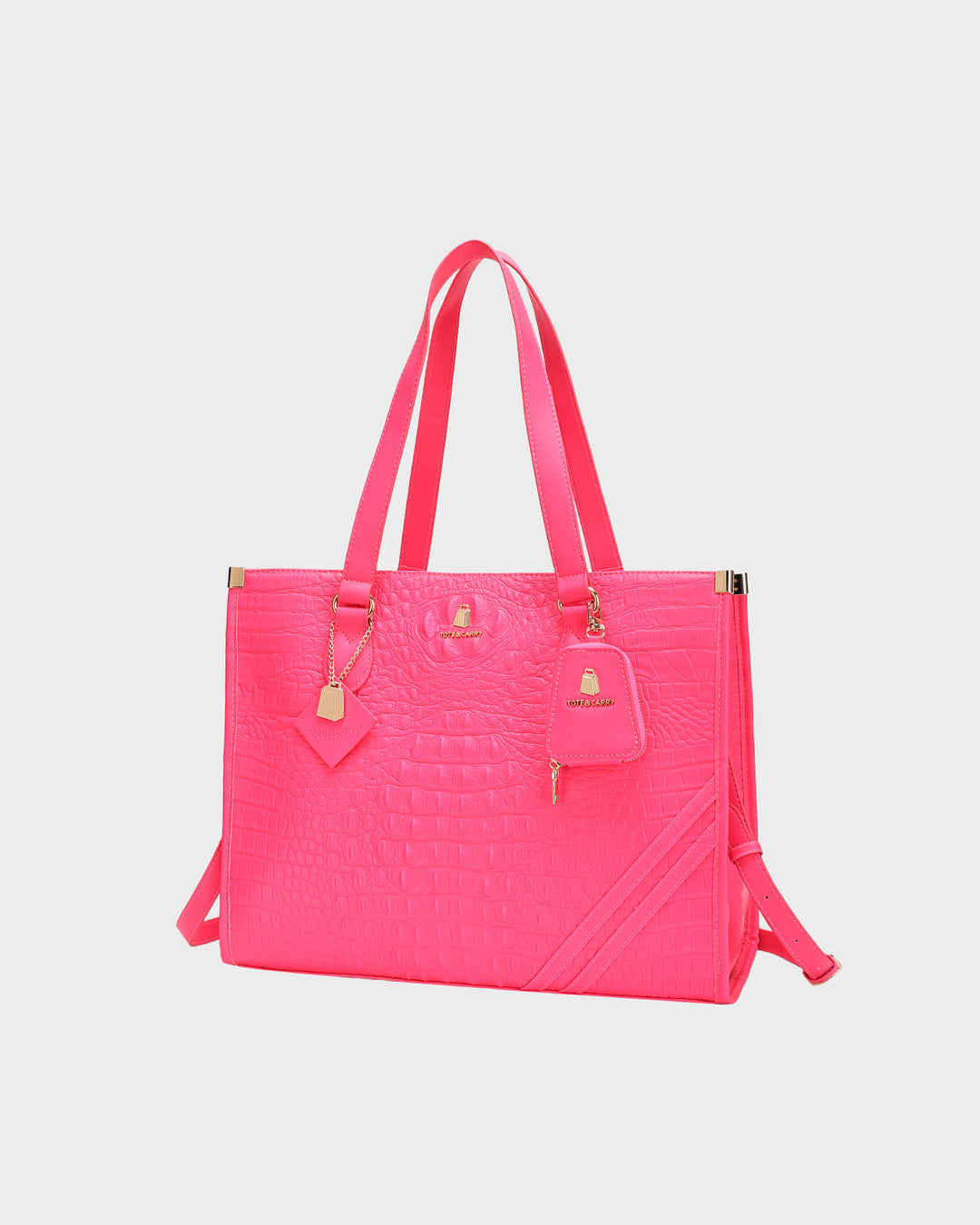Statement City Tote Bag in Neon Pink
