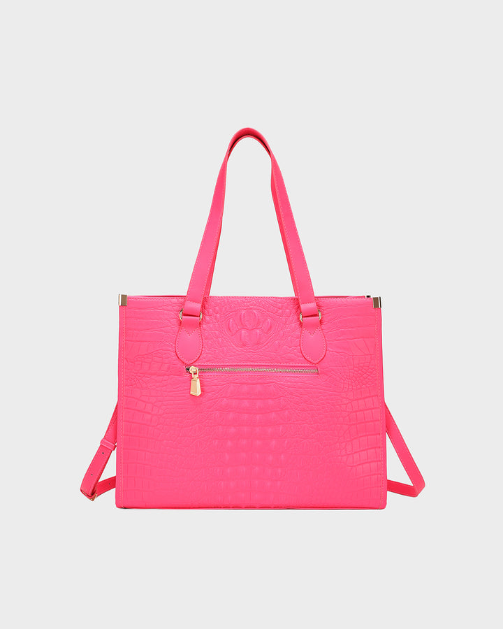 Statement City Tote Bag in Neon Pink