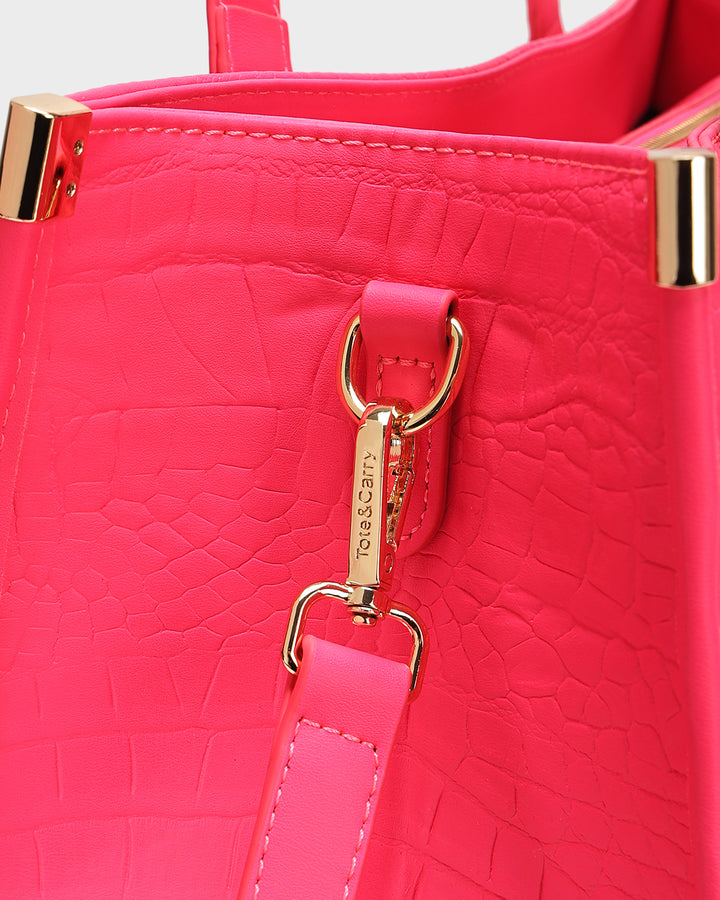 Statement City Tote Bag in Neon Pink