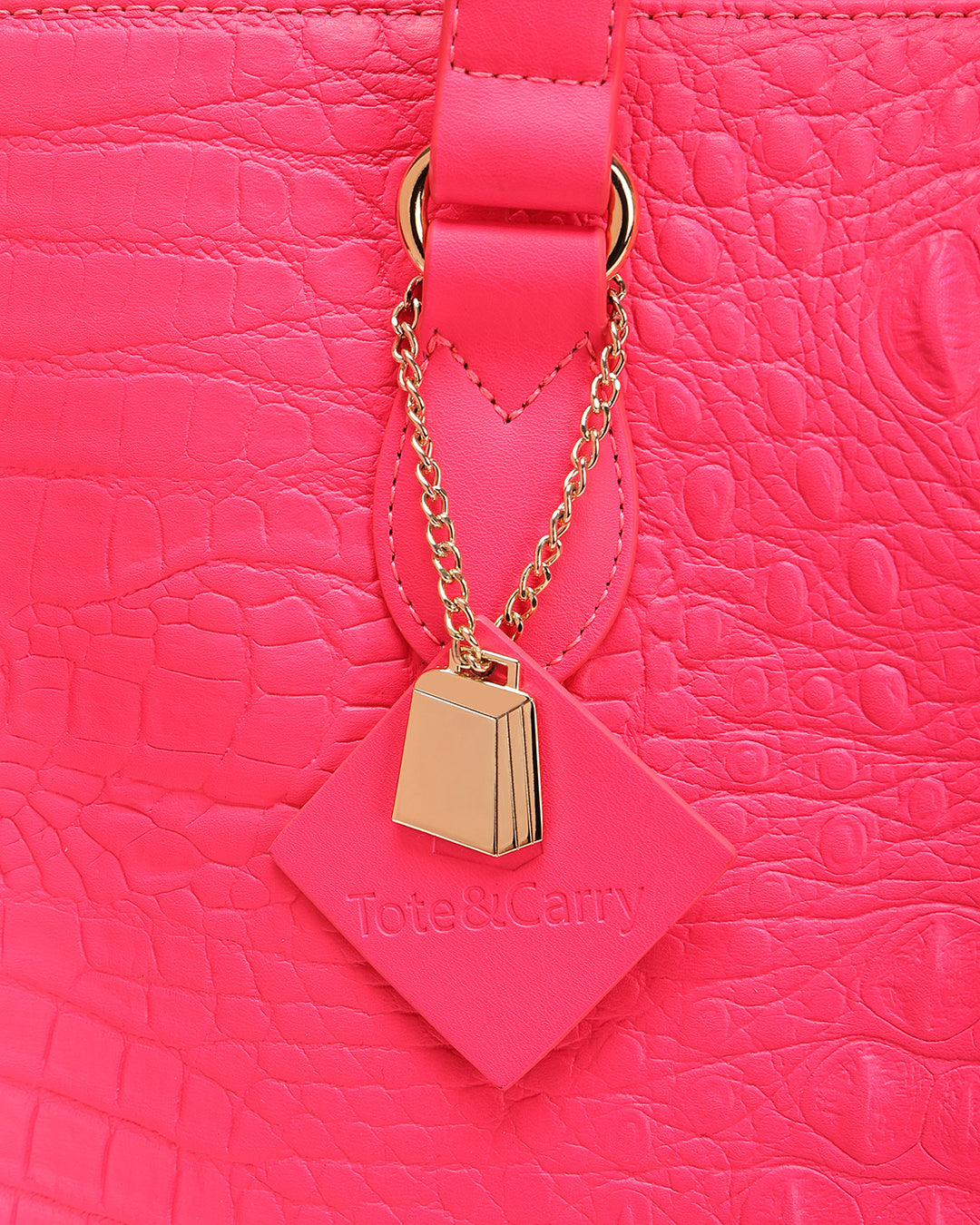 Statement City Tote Bag in Neon Pink