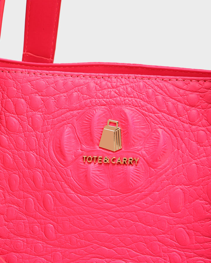 Statement City Tote Bag in Neon Pink