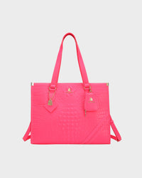 Statement City Tote Bag in Neon Pink - <span class=money>$140.00</span>