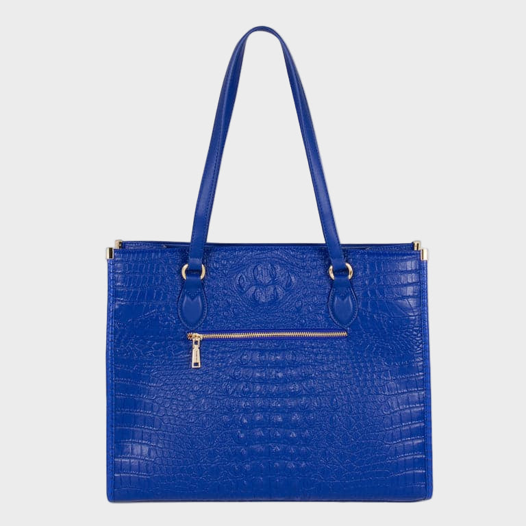 Royal Blue Apollo 2 Faux Crocodile Skin Tote Bag