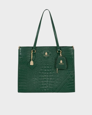 Statement City Tote Bag in Emerald Green