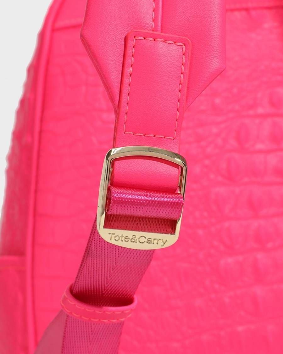 Statement Commuter Backpack in Neon Pink – Tote&Carry