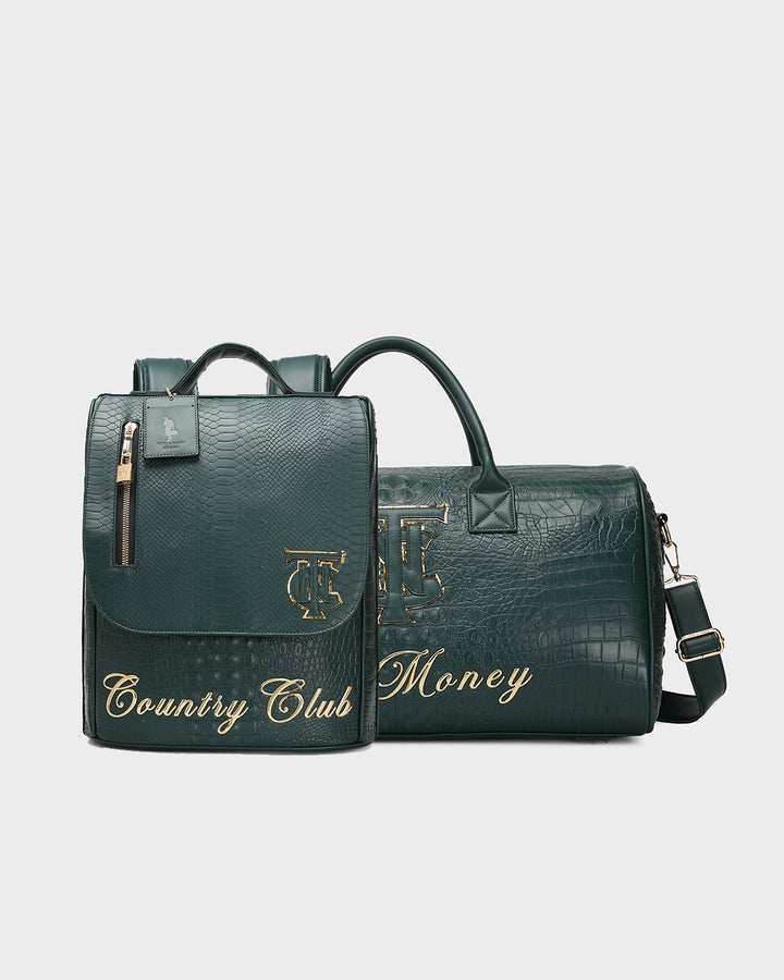 Statement Country Club Travel Set in Emerald Green