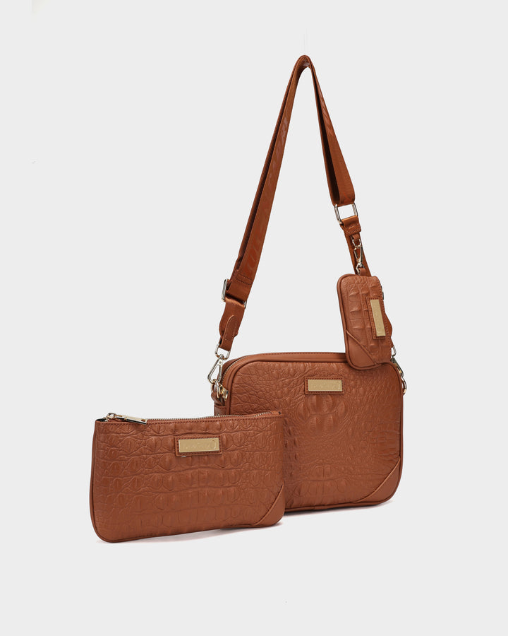 Apollo 2 Crossbody Set in Caramel Brown
