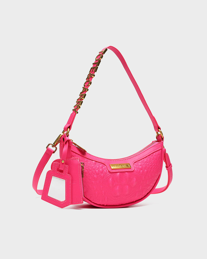 Cutie Shoulder Purse in Neon Pink
