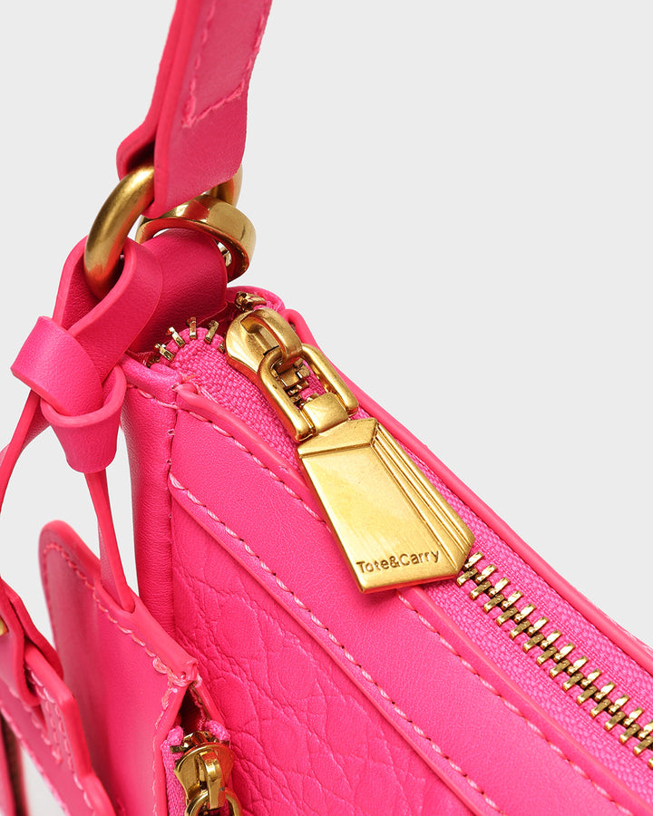 Cutie Shoulder Purse in Neon Pink