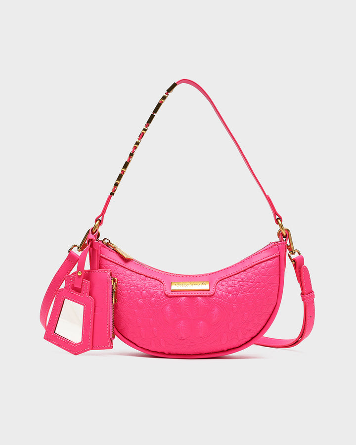 Cutie Shoulder Purse in Neon Pink