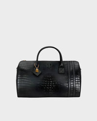 Statement Weekender Duffle Bag in Black