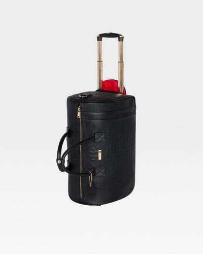 Statement Traveler Rolling Duffle in Black