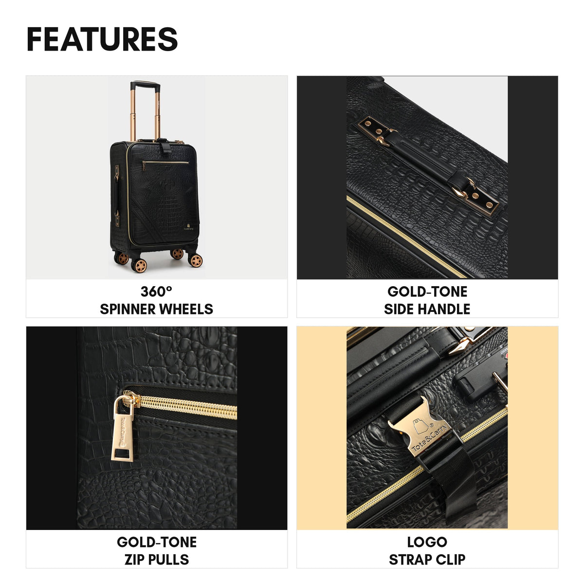 Statement Carry-On Kit in Black - features