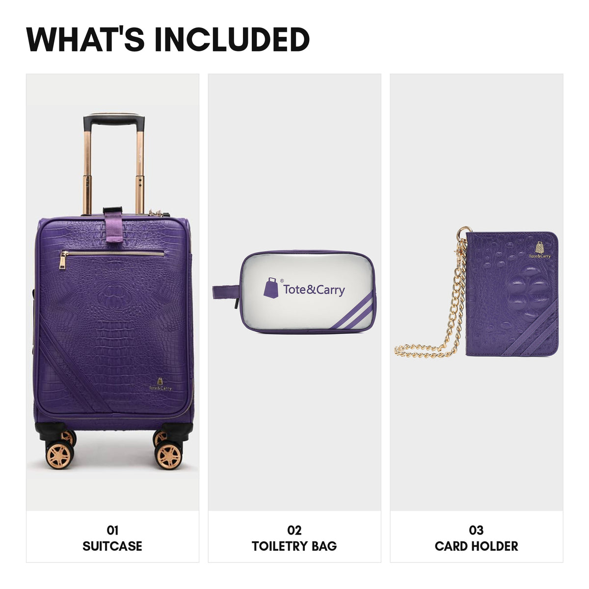 Statement Carry-On Kit in Purple - what's included