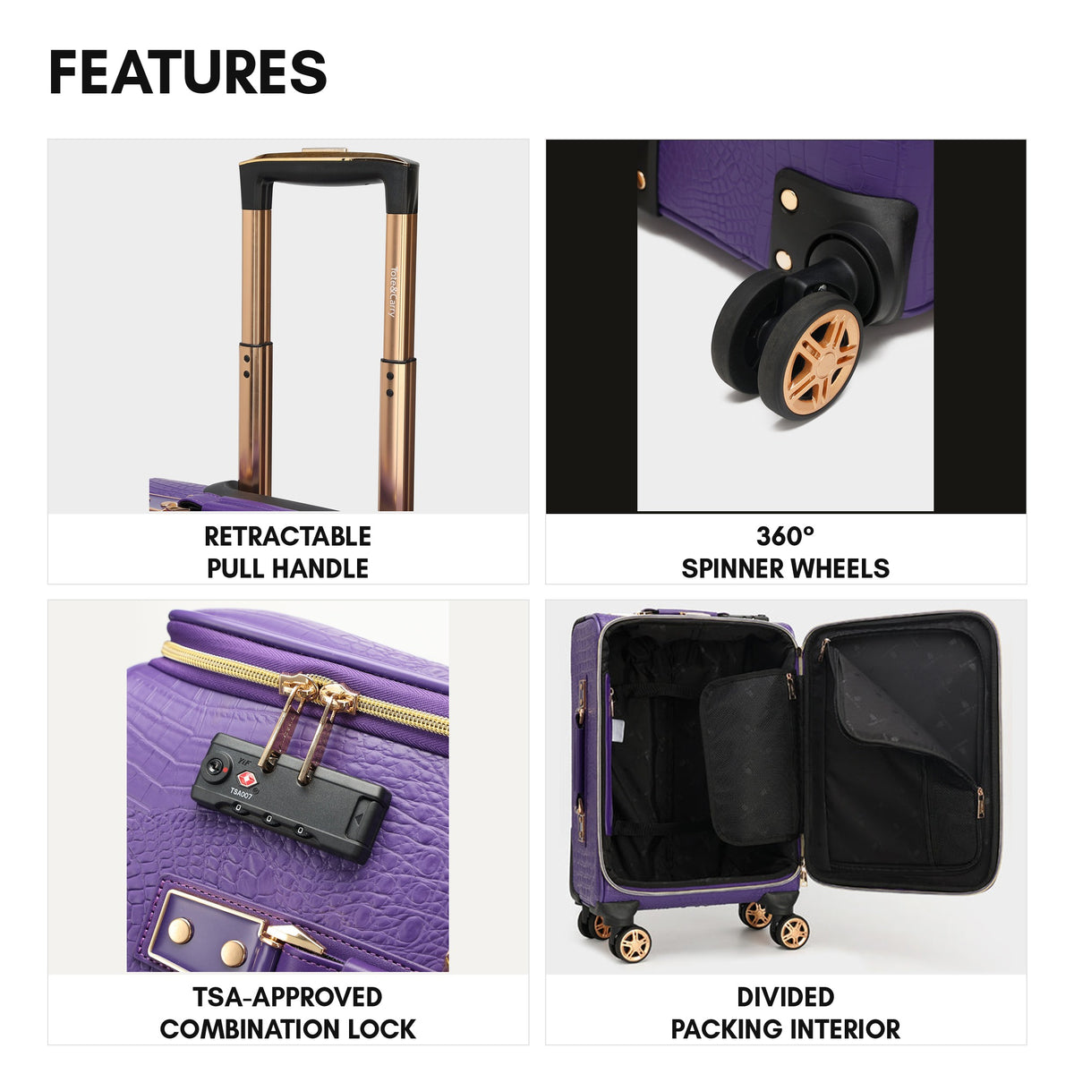 Statement Carry-On Kit in Purple - features
