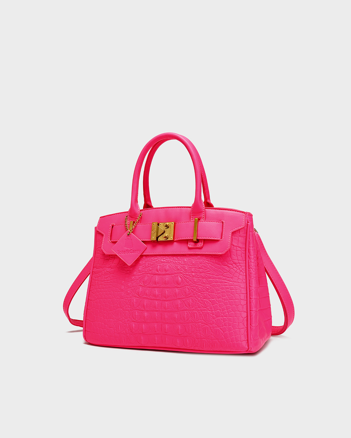 Statement Luxury Prosper Tote In Neon Pink