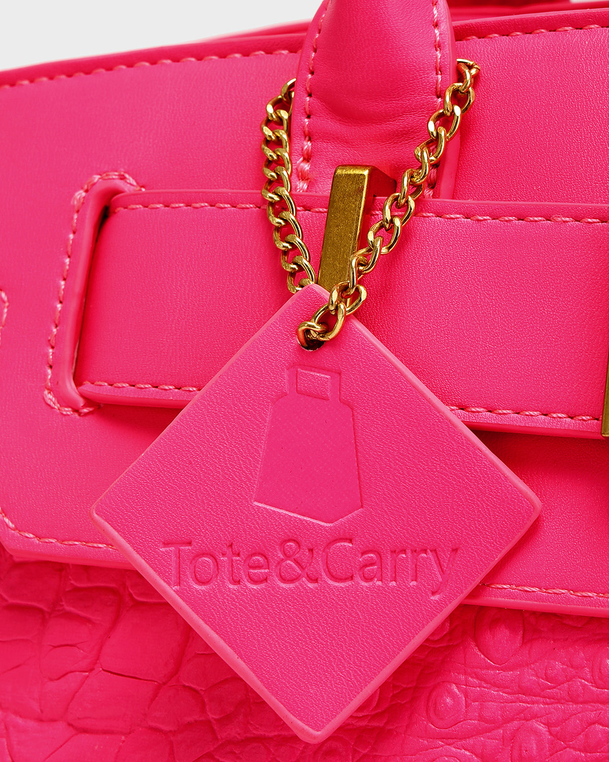 Statement Luxury Prosper Tote In Neon Pink