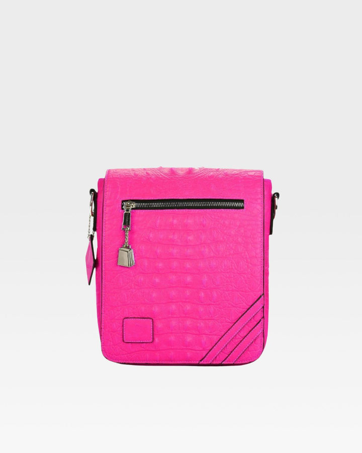 Statement Mini Messenger Bag in Neon Pink