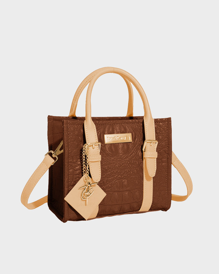 Statement Mini Tote Bag in Beige