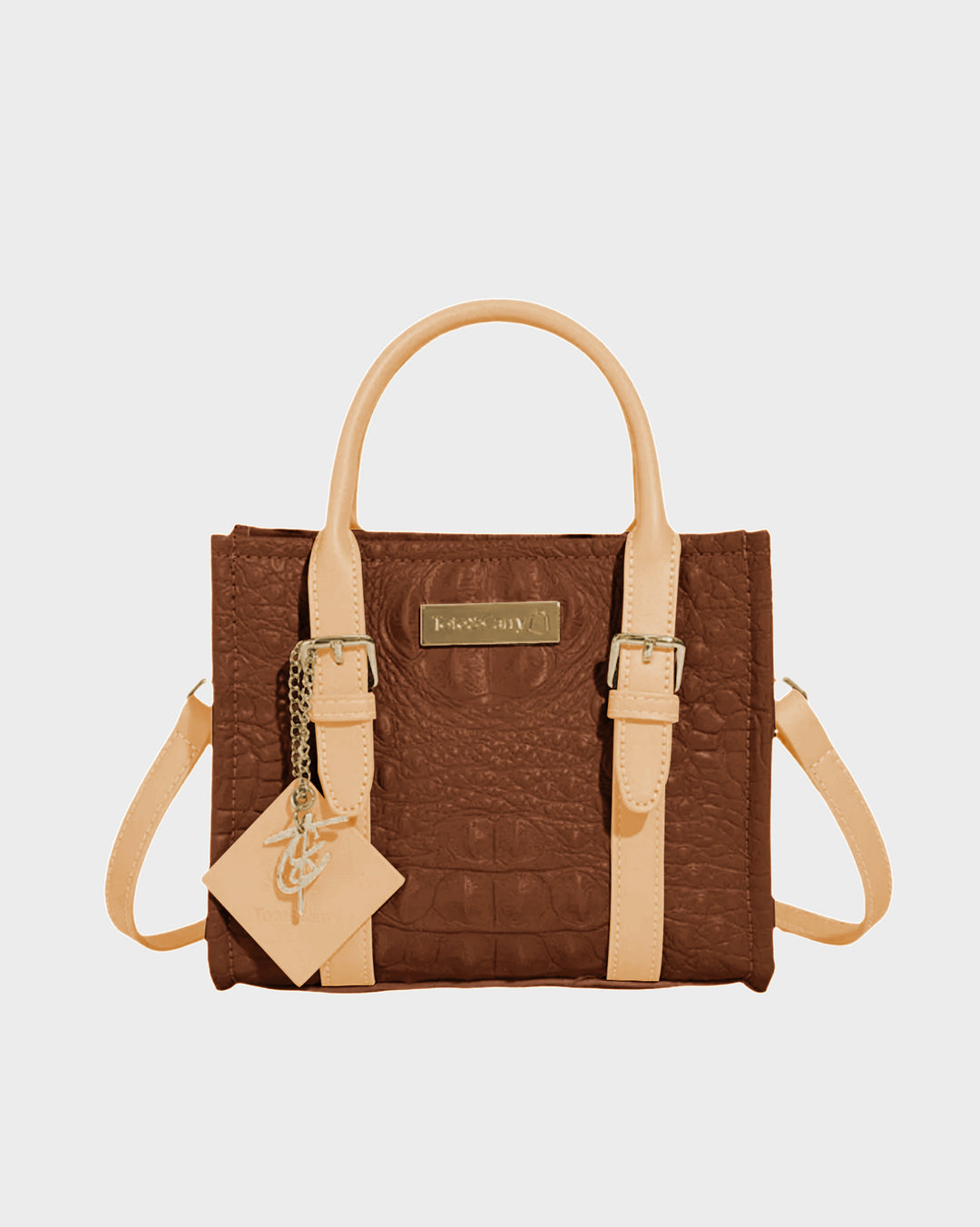 Statement Mini Tote Bag in Beige