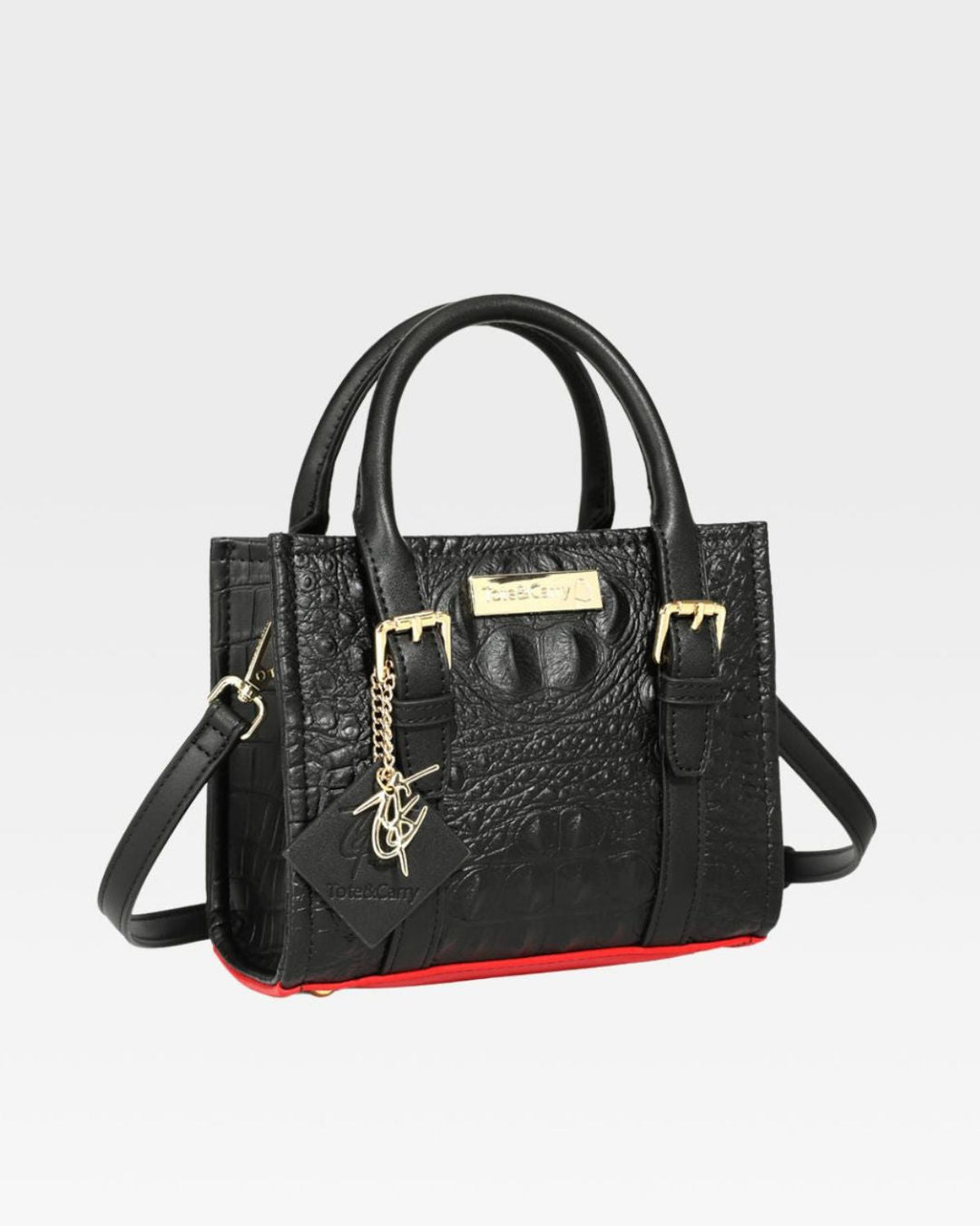 Apollo 2 Mini Tote Bag in Black Red Bottom