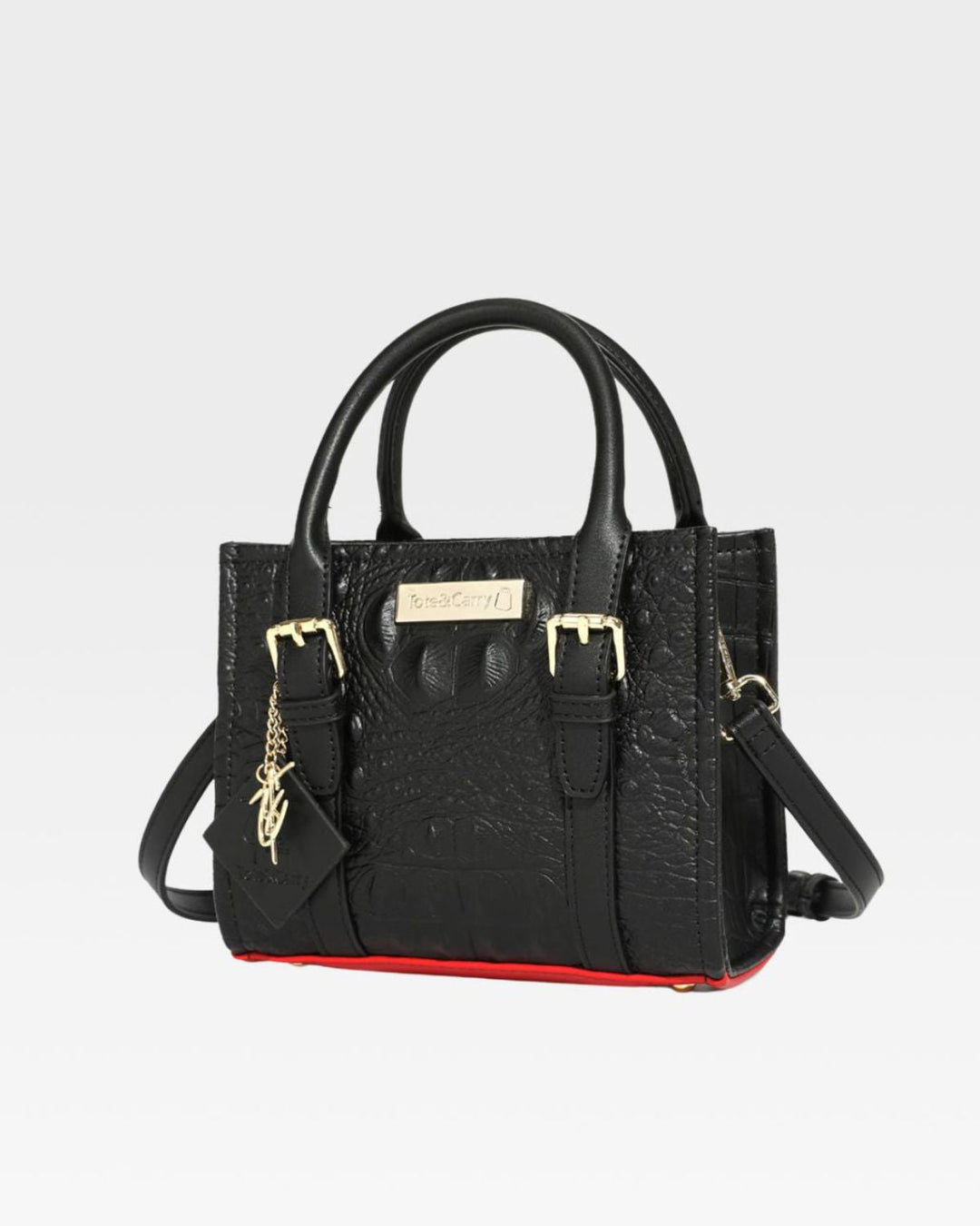 Apollo 2 Mini Tote Bag in Black Red Bottom