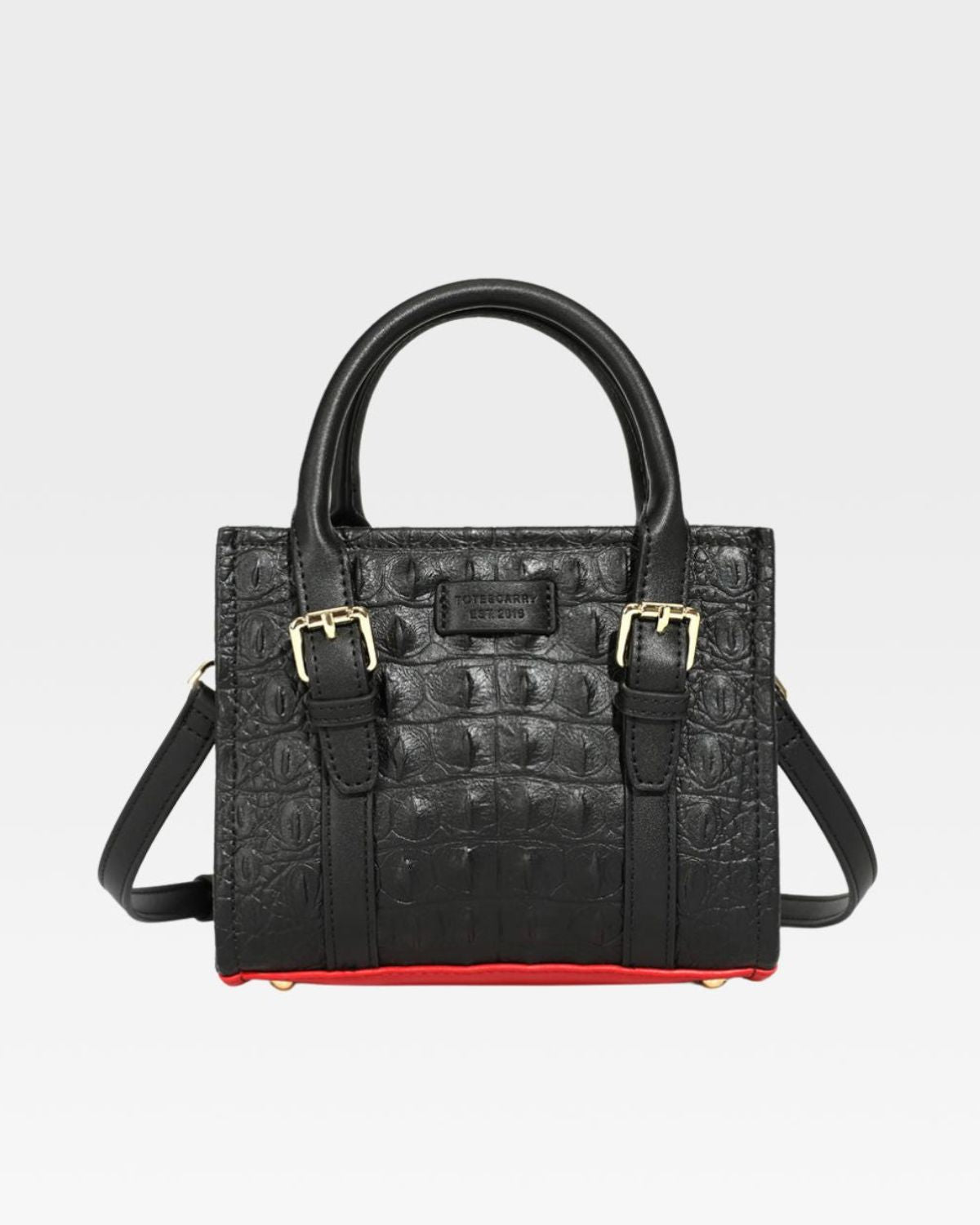 Apollo 2 Mini Tote Bag in Black Red Bottom