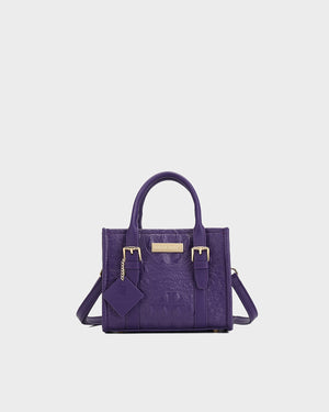 Statement Mini Tote Bag in Purple