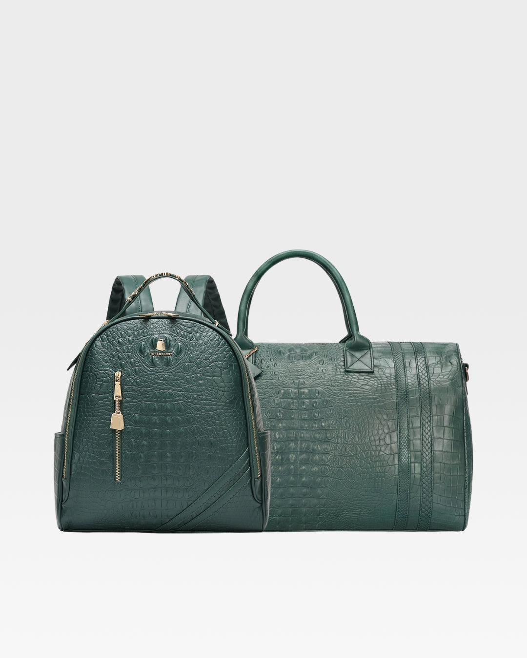 Statement Overnight Travel Set in Emerald Green