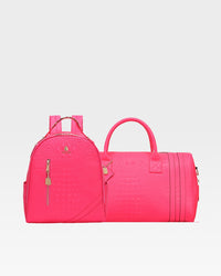 Statement Overnight Travel Set in Neon Pink - <span class=money>$200.00</span>