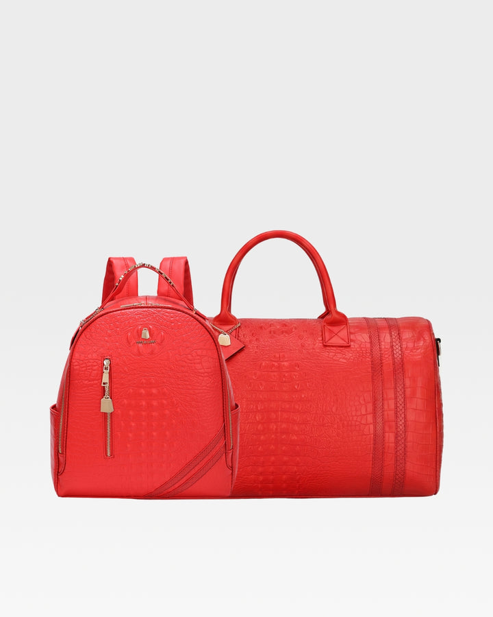 Statement Overnight Travel Set in Red