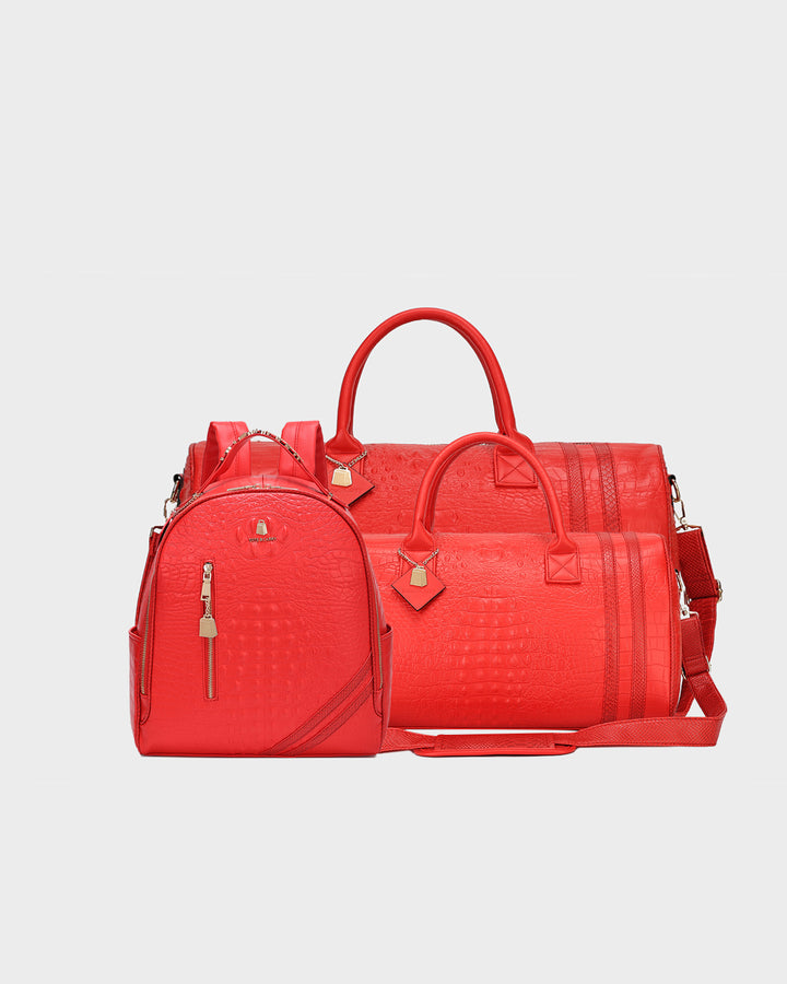 Statement Overnight Travel Set in Red