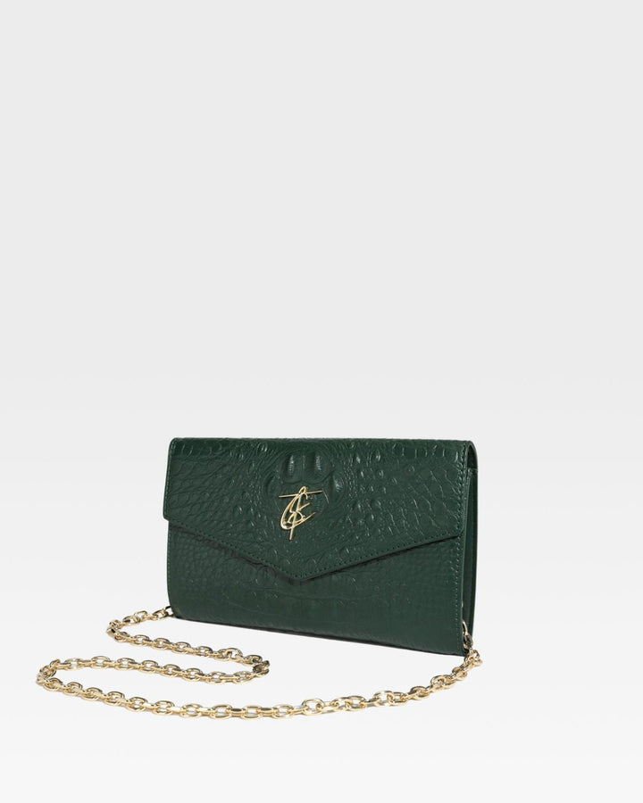 Apollo 2 Clutch Shoulder Bag in Emerald Green