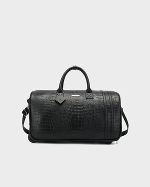 Statement Traveler Rolling Duffle Set in Black