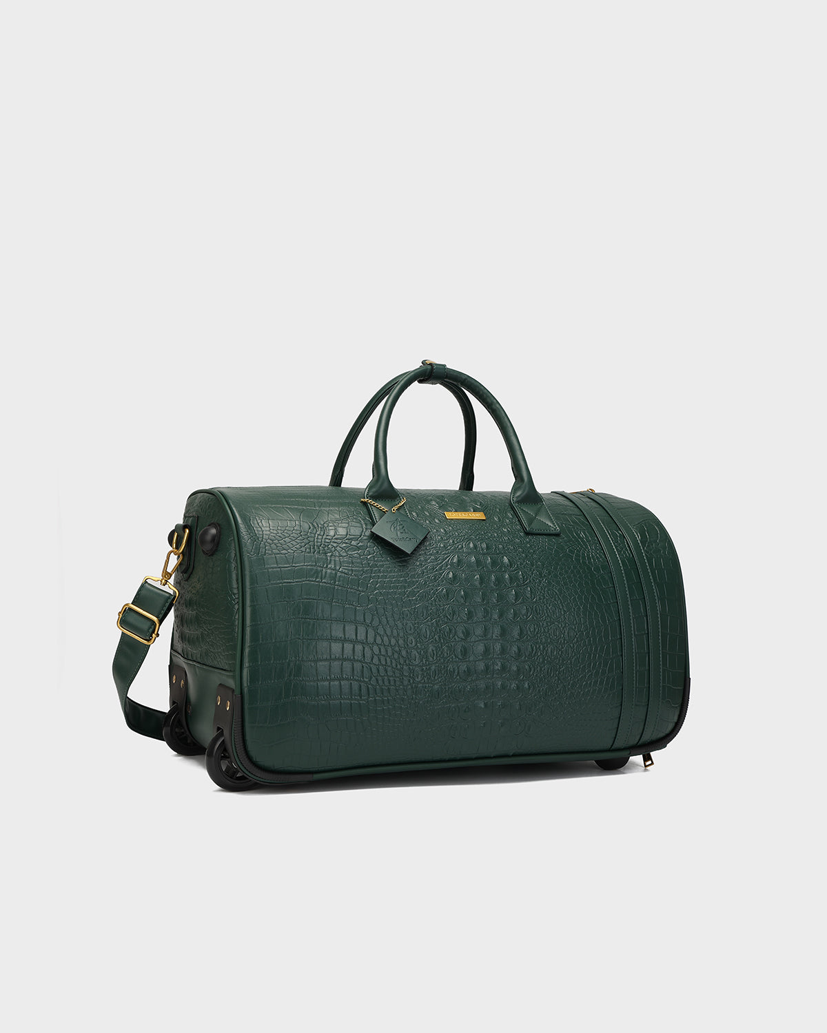 Statement Rolling Duffle Bag in Emerald Green