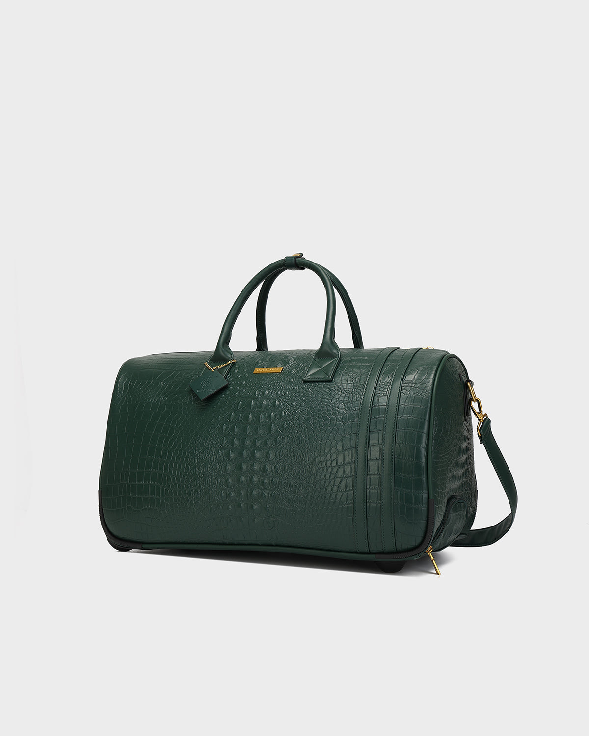 Statement Rolling Duffle Bag in Emerald Green