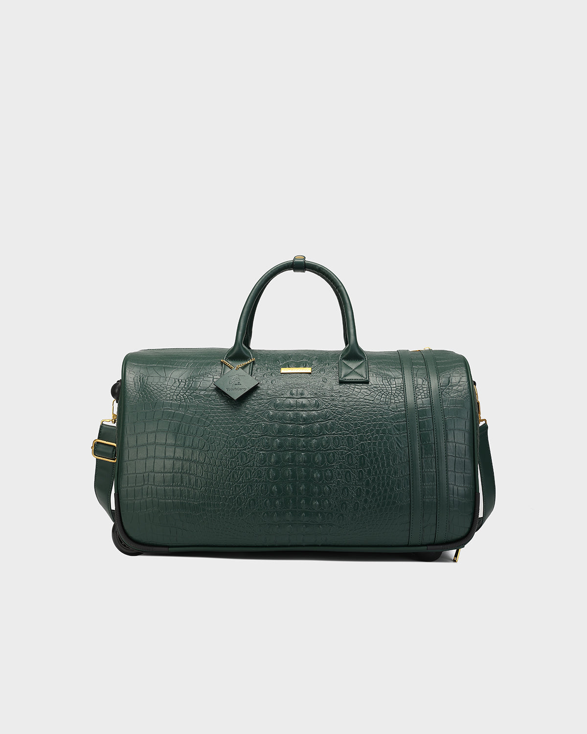 Statement Rolling Duffle Bag in Emerald Green