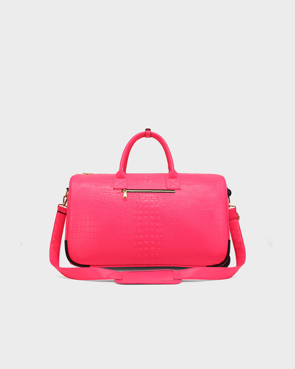 Statement Rolling Duffle Bag in Neon Pink