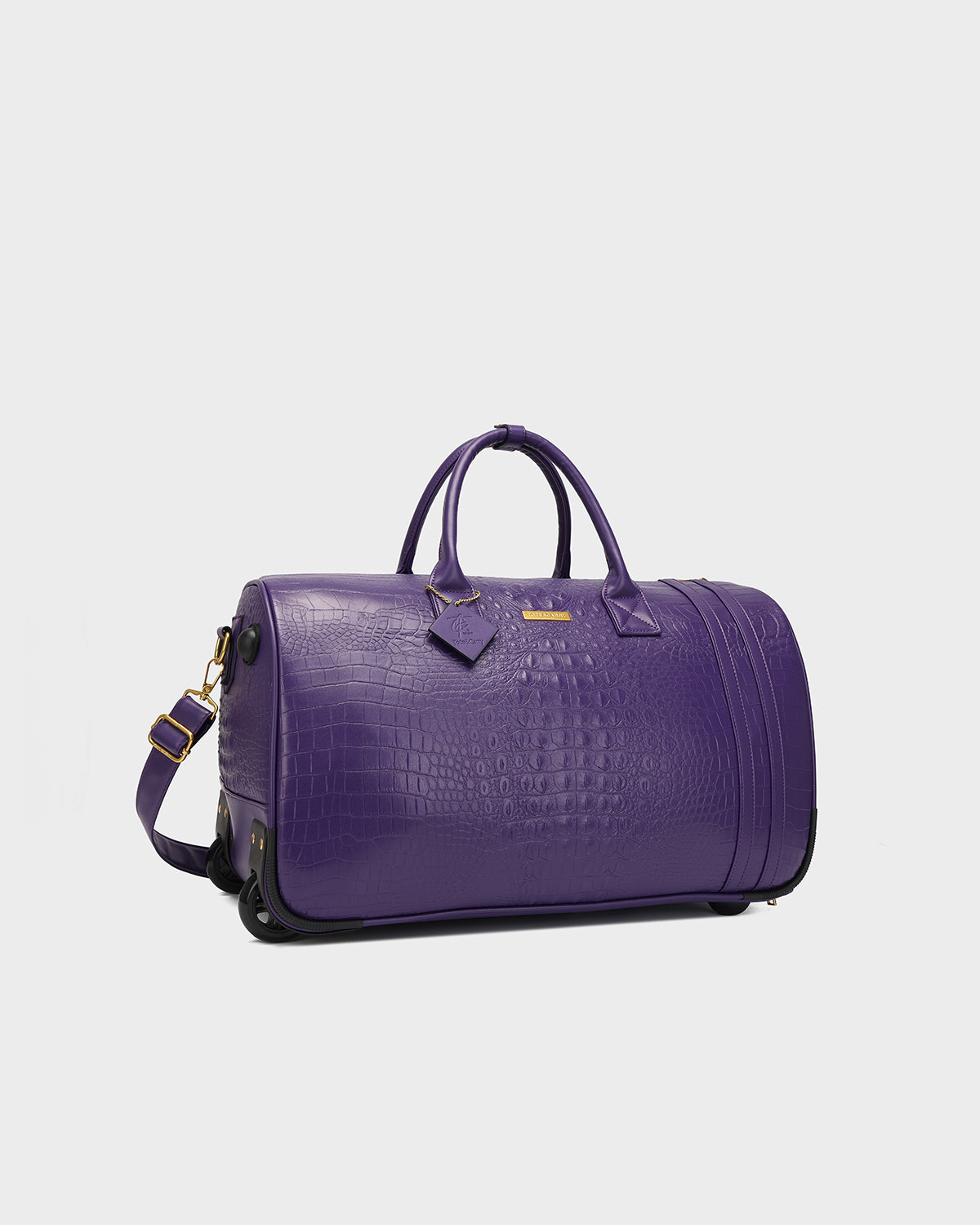 Statement Rolling Duffle Bag in Purple